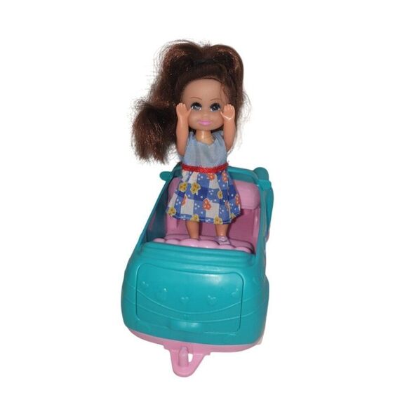 Barbie Mini Doll Chelsea Convertible Blue Toy Car Set - Picture 3 of 5